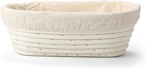 Miniatura 3 de Saint Germain Bakery Cesta Banneton de pan redondo prémium con forro – Cesta perfecta para hacer pan hermoso