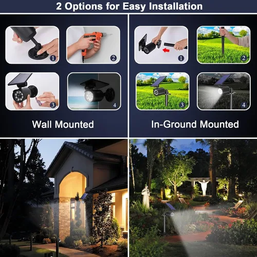Miniatura 5 de Luces solares con sensor de movimiento al aire libre 2000LM, luces de seguridad de inundación IP67, luces puntuales impermeables para patio, garaje