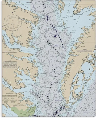 Miniatura 8 de Stupell Industries Chesapeake Bay - Mapa de flujo de agua de la bahía cartografía costera, diseñada por Daphne Polselli, placa de pared, 13 x 19