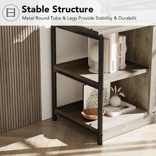 Miniatura 5 de IDEALHOUSE - Soporte para TV de estilo granja para televisores de 65/75 pulgadas, centro de entretenimiento con gabinete de almacenamiento, consola
