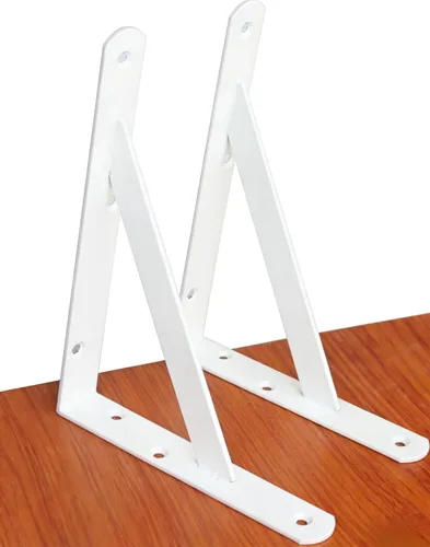 Miniatura 83 de Paquete de 16 soportes de estante resistentes negros de 20 pulgadas de largo x 12 pulgadas de alto con tornillos, soportes de estante de metal