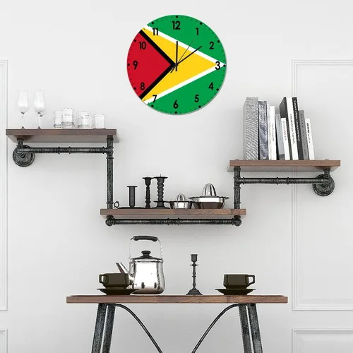 Miniatura 783 de Cheyan Reloj de pared con bandera de Canadá de 12 pulgadas, silencioso, sin tictac, de PVC, funciona con pilas, reloj redondo decorativo, regalo