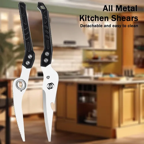 Miniatura 3 de Tijeras de cocina resistentes para aves de corral, tijeras profesionales de alimentos para pollo, cortar carne cruda y huesos de aves de corral