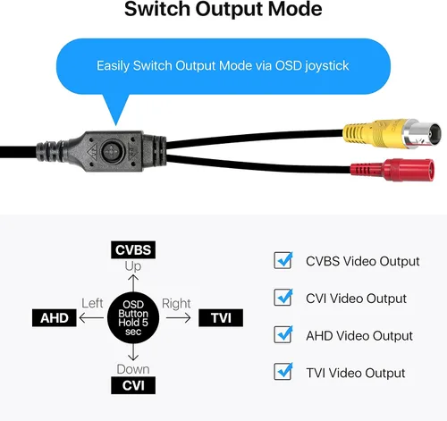 Miniatura 5 de ZOSI 1080P FULL HD 4-en-1 TVI/CVI/AHD/CVBS Cámara de seguridad 1920TVL Interior al aire libre día noche vigilancia CCTV Cámara domo para HD-TVI
