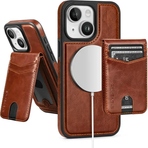 Miniatura 41 de SkyEagle Magsafe - Funda magnética 2 en 1 desmontable para iPhone 11 Pro Max con tarjetero, para mujeres y hombres, piel sintética con bloqueo RFID