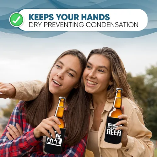 Miniatura 5 de Divertidos frases de fiesta de cerveza para latas de cerveza con aislamiento térmico para bebidas con soda, cerveza Hugger Coolies