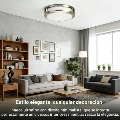 Miniatura 6 de Luminaria de techo LED atenuable de 36 W, luminaria empotrable de 12 pulgadas, luces de techo para dormitorio, cocina, superbrillante de 4000 Níquel
