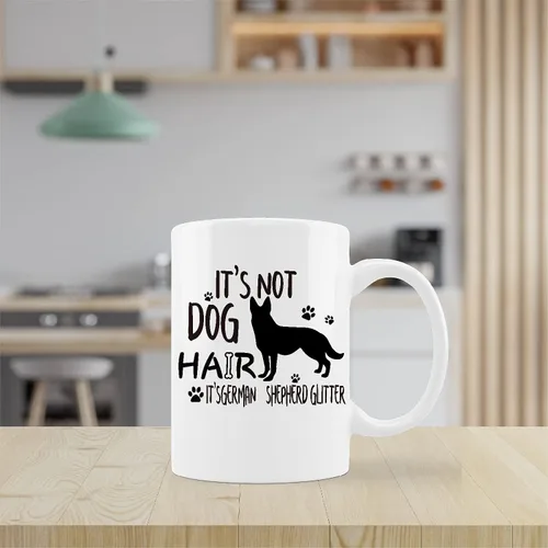 Miniatura 3 de kunlisa Divertida taza de pastor alemán, taza de cerámica con purpurina de pastor alemán, 11 onzas, regalos para amantes de los perros, mujeres