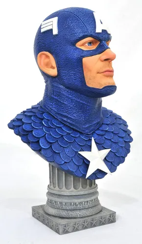 Miniatura 9 de Leyendas en 3-Dimensiones: Marvel Comics Capitán América 1: 2 Escala Busto, Multicolor