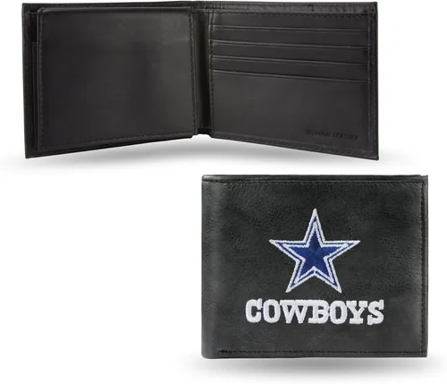 Miniatura 31 de Rico Industries Billetera de cuero bordada para hombre de la NFL