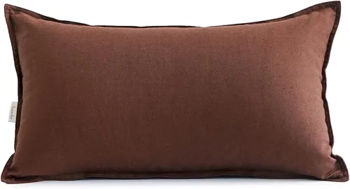 Miniatura 34 de Jeanerlor - Funda de cojín sólida de lino y algodón para decoración, de 18x18 pulgadas, funda de almohada especial para sofá, cama, silla