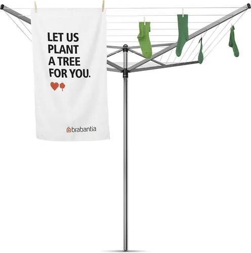 Miniatura 4 de Brabantia Topspinner Tendedero giratorio de 4 brazos para exteriores (164 pies/Ø 1.8 pulgadas) giratorio, tendedero plegable y estaca de tierra Gris