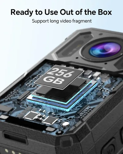 Miniatura 5 de BOBLOV Cámara corporal KJ23Pro 2K, cámara corporal de 256 GB con visión nocturna, batería de 4000 mAh para 15 horas de grabación continua