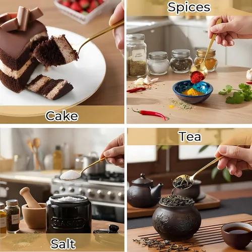 Miniatura 6 de Comicfs Juego de 10 cucharas de café espresso de acero inoxidable SUS 304 de 5.3 pulgadas, cucharas de café, cucharaditas para café, azúcar, postre