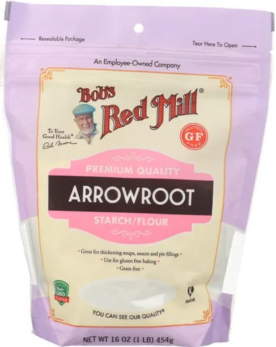 Bob's Red Mill Almidón de arrurruz/harina, paquete de 2 (16 onzas cada uno), espesante para cocinar y hornear sin gluten, paquete de 2 unidades de