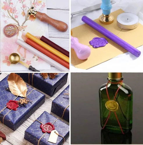 Miniatura 7 de Seal - 12 barras de cera para sellar cera con pistola de pegamento, palitos de cera para sellar cera, ideales para tarjetas, sobres, envoltura