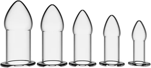AMAZBEE Juego de 5 tapones anales de silicona suave, dilatador anal hueco para adultos, juguete sexual anal, kit de bondage para hombres, mujeres y