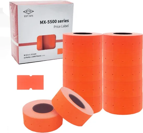 Miniatura 8 de Motex 1 línea en blanco - 10,000 etiquetas verdes en blanco para pistolas de precio y fecha, compatibles con MX-5500 y pistolas Perco de 1 línea