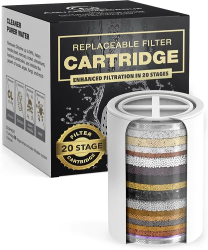 Miniatura 13 de AquaHomeGroup - Cartucho de repuesto para filtro de ducha premium de 20 etapas con hélice giratoria, paquete de 4 (sin carcasa) - Reemplazo de 20