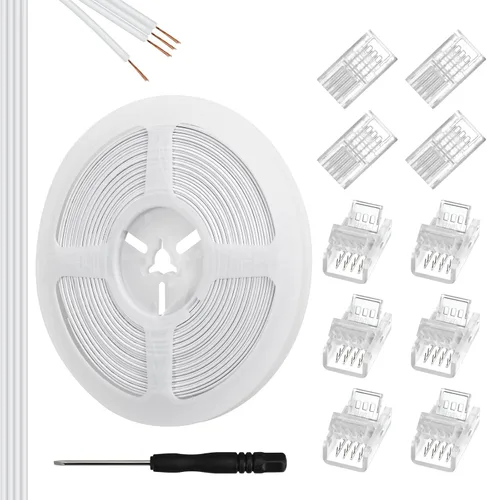 Miniatura 11 de RGBZONE Kit de conector LED de 3 pines de 0.394 in con cable de extensión de 3 pines de 32.8 pies y 10 piezas de tira LED de 3 pines para conectores