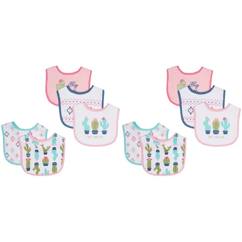 Miniatura 76 de Hudson - Babero unisex de algodón para bebé, baberos de algodón, talla única , Cactus rosa