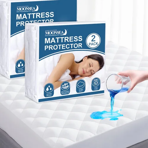 Miniatura 8 de Protector de Colchón Topper Split King para Cama Ajustable, Acolchado, Transpirable, Absorbente, Estilo Sábana Bajera, Lavable a Máquina