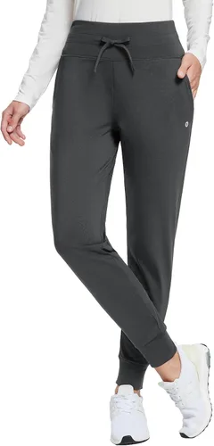 BALEAF Pantalones deportivos con forro polar para mujer, pantalones de senderismo de cintura alta, resistentes al agua, pantalones térmicos de esquí