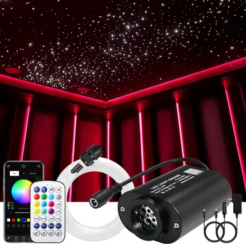 Miniatura 14 de AKEPO - Kit de luz musical RGBW de 6 W, tamaño mini, parpadeante, fibra óptica, controlada a través de aplicación, para el hogar y el automóvil, 600