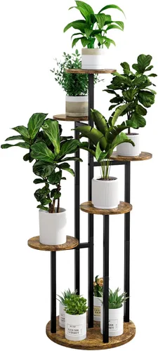 Miniatura 12 de INGIORDAR Soporte para plantas de interior de 4 niveles con 5 estantes para macetas múltiples para patio, jardín, balcón, sala de estar, esquina