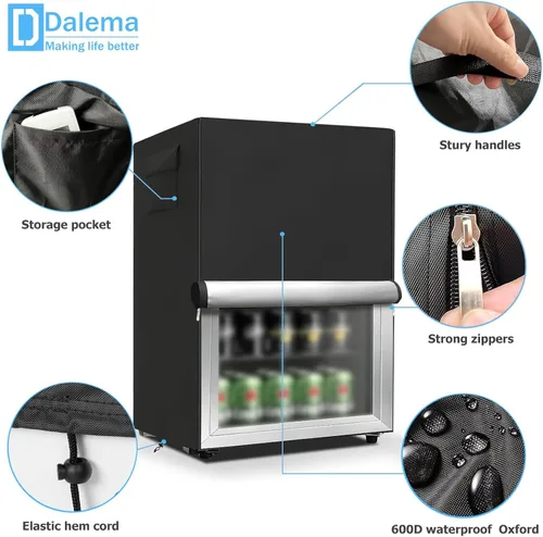 Miniatura 4 de Funda para refrigerador para exteriores, 600D, resistente, 100% impermeable, cubierta vertical para congelador, fundas exteriores para refrigerador.