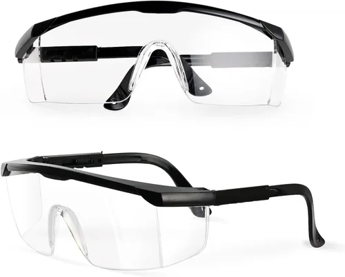 PACIFIC PPE Paquete de 2 lentes de seguridad para hombres y mujeres, ANSI Z87 antivaho con lentes envolventes transparentes resistentes a los