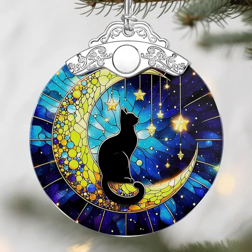 Adornos de Navidad de gato negro: adornos de árbol de Navidad, regalo de decoración navideña, relleno de calcetines, ideas de regalo, regalos de