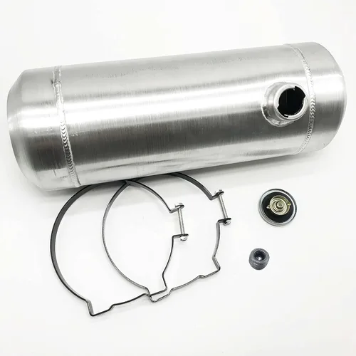 Miniatura 12 de JSD tanque de combustible de celda de gas de aluminio de 5 galones con llenado final en el extremo + soporte, de 8" x 24" de diámetro, redondo, 1/4