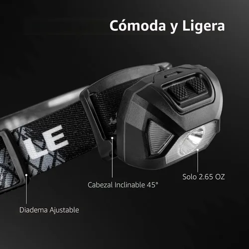 Miniatura 6 de LE Linterna frontal LED recargable, 6 modos, súper brillante, ligera y cómoda, tasa IPX4, linterna frontal recargable para adultos y niños, cable