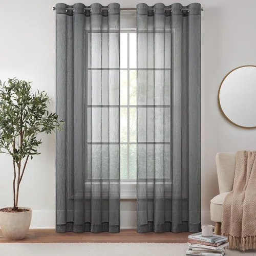 Miniatura 12 de Eclipse Emina - Cortina de gasa transparente para ventana, con bolsillo para barra, 1 panel, 52 pulgadas de ancho x 95 pulgadas de largo