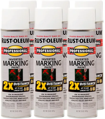 Miniatura 13 de Rust-Oleum 266579 Pintura en aerosol profesional de distancia 2X para marcado invertido, 15 onzas, naranja fluorescente
