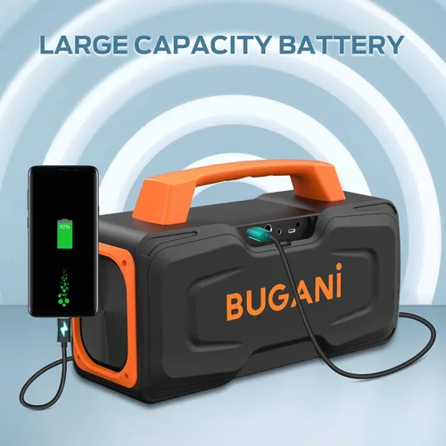 Miniatura 6 de BUGANI M118 - Bocina Bluetooth transportable, 50 W de gran potencia, carga rápida, entrada de micrófono, altavoz Bluetooth para exteriores, fiestas