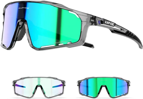 Miniatura 10 de KAPVOE Gafas de ciclismo fotocromáticas para hombres y mujeres, gafas de sol deportivas, marco de decoloración HD, gafas de bicicleta K76