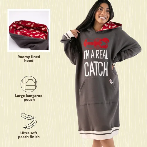 Miniatura 18 de Lazy One Sudadera con capucha de gran tamaño, ropa de dormir cómoda, vestido de suéter para mujer