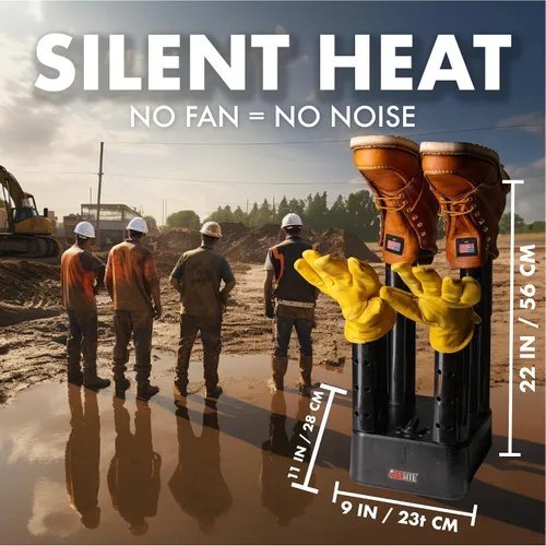 Miniatura 2 de JobSite Secador de botas - Mighty Dry Boot Dryer con ventilador soplador de calor - Secador rápido de guantes y zapatos - Ayuda a reducir el olor