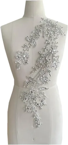 Miniatura 18 de PLune Diamantes de imitación acrílicos brillantes hechos a mano en apliques de encaje, cuentas de costura, parches para accesorios para vestido