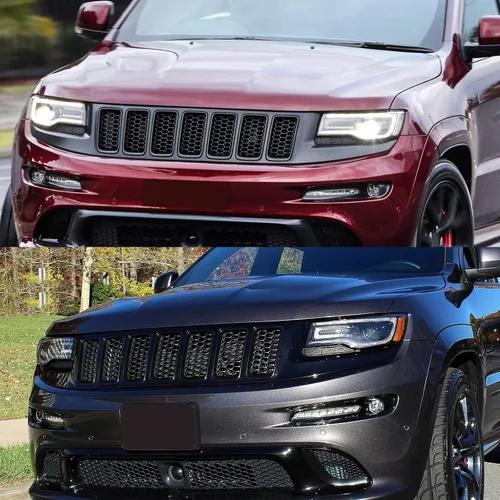 Miniatura 3 de Rejilla delantera de malla tipo panal Compatible con Jeep Grand Cherokee 2014 2015 2016