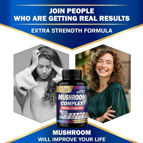 Miniatura 6 de Organic Cadane Suplementos de complejo de hongos – Salud cerebral, sistema inmunológico, memoria y producción de energía – 13 en 1 con hongos melena