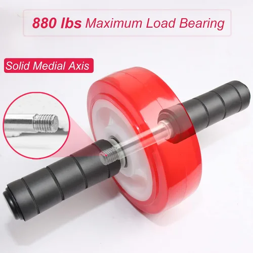 Miniatura 3 de Rueda de rodillo abdominal, equipo de ejercicio central - capacidad de peso de 880 libras, rueda de abdominales sin ruido para entrenamiento