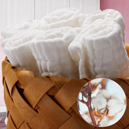 Miniatura 5 de Breling 20 paños de muselina para bebé de 12 x 12 pulgadas, 100% algodón, suave y absorbente, paño de muselina para eructos, toalla facial