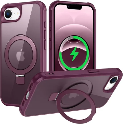 Miniatura 134 de CHAOFEnG Funda magnética compatible con iPhone 11 con soporte, prueba de caídas de grado militar, compatible con imán, anillo translúcido, parte