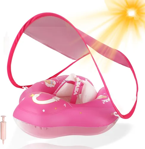 WYRIAZA Flotador de piscina para bebé con toldo, flotador de bebé para natación en la piscina, flotadores de piscina infantil con protección solar