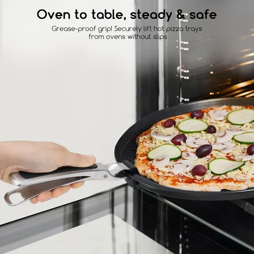 Miniatura 5 de SOLEADER Agarrador de Platos Compatible con Sartén de Pizza, Agarrador Antideslizante, Recuperador de Platos y Tazones Calientes para Sacar Comida