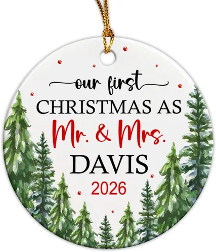 Miniatura 18 de Adorno de cerámica personalizado para la primera Navidad del bebé 2026, adorno de cerámica personalizado para la primera Navidad, estadísticas