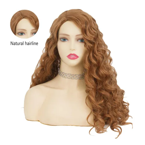 Miniatura 4 de Tseses Long Blonde Curly Wig for Women Natural Wave Hair Wigs for White Women Cosplay Party Theater Costume Wig